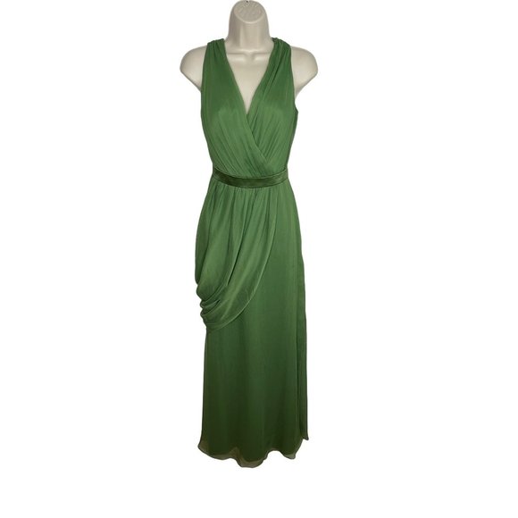 Lela Rose Bridesmaid Clover Belted VNeck Draped Gown by Dessy LR174 Size 8 - Picture 1 of 16